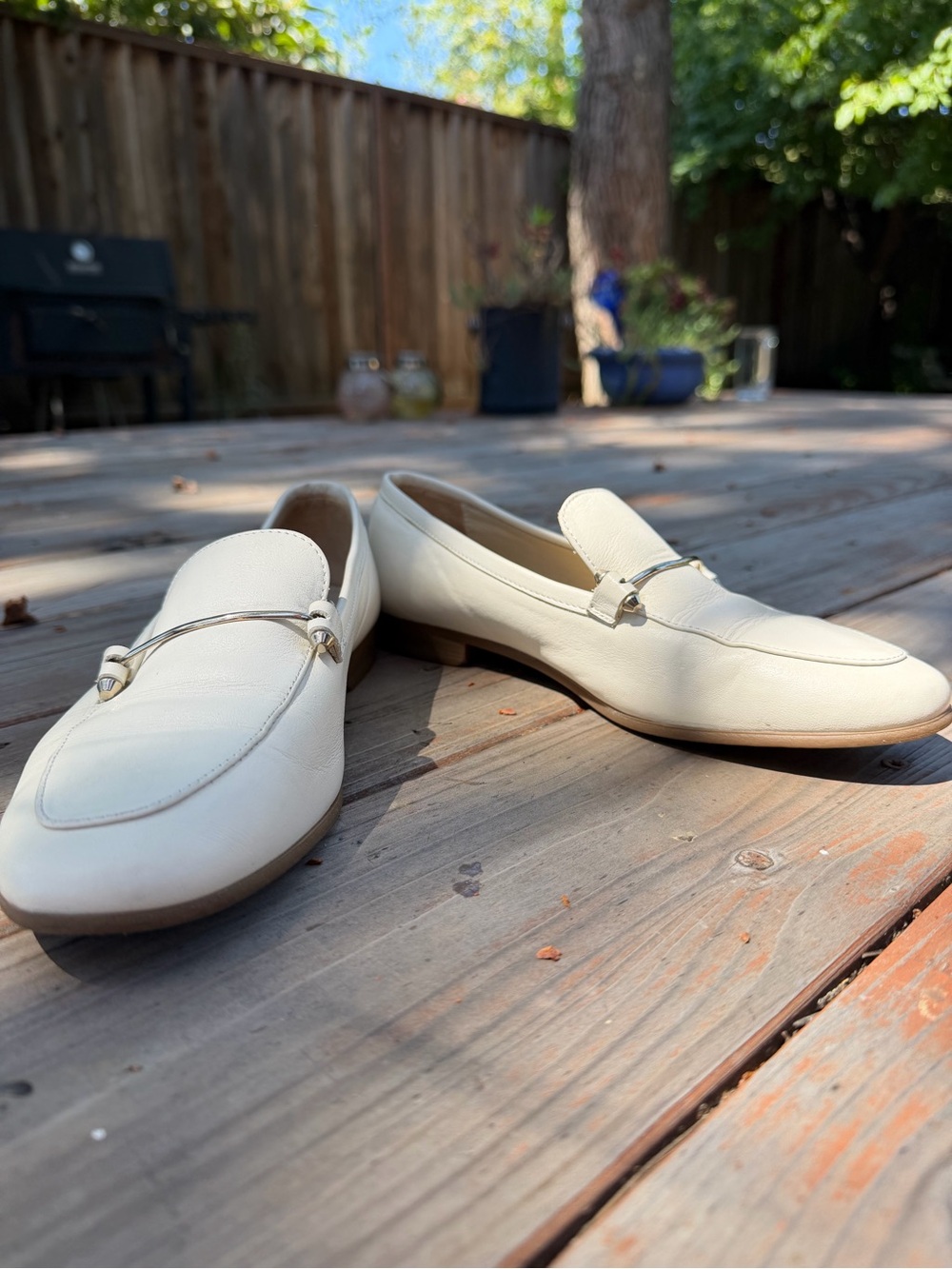 Chic White Leather Loafers DESA Turkey Size 6.5-7